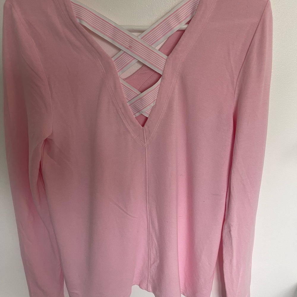 Lilly Pulitzer Luxletic Areli Long  Sleeve Criss Cross
Back Top Size Small